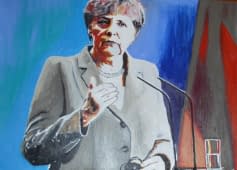 "Angela Dorothea Merkel_öl auf Leinwand _100x135.5 cm _2016" von johannes  petrus  lehner auf art24