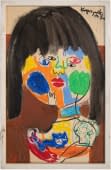 "Mädchenkopf mit Katze" de Zbigniew Kupczynski sur art24