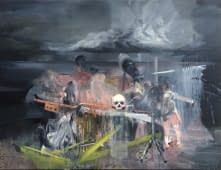 "Clusterchild with scientists and souvenir 2020" von Paul Jelinek auf art24