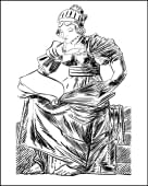 "woman reading from Frampton´s St. Mungo monument" de Jose Diaz sur art24