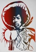 "Jimi Hendrix burning of the midnight lamp" de Hans Binz sur art24