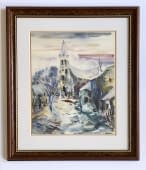 "Téli utcarészlet/ Winterliche Straßenszene" de Tibor Gáspárdy sur art24