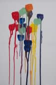 "Abstrake Malerei paint splats 70x50cm" von EliaOmen auf art24