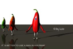 "it`s better ro use a man in his prime" by the art of the artist on art24