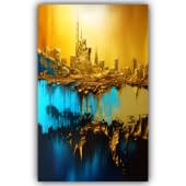 "Reflection Skyline leafgold" von Deichhorst-Fotografie auf art24