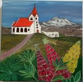 "Kirche und Blumenfeld" von Kristina Spakowskaja auf art24