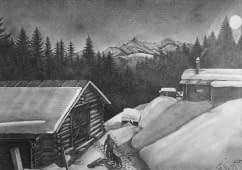 "Mondnacht in der Surselva GR" von Philipp H. Schmid auf art24