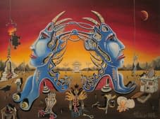 ""Der neuzeitlich philosophische Dialog über die Geister die wir riefen"" von K.Winkler's "Punk Paint Kitchen" auf art24