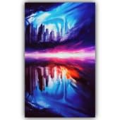 "Reflection Skyline at night" von Deichhorst-Fotografie auf art24