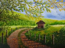 "Herbstliche Hügellandschaft" by Lisa Tahar on art24