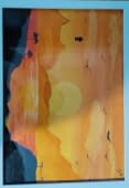 "Sunrise with blend of warm colours_Acrylic paints" von Tarun Chavva auf art24
