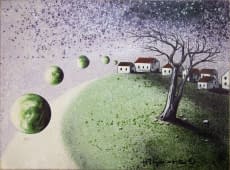 "Häuser und Baum" de Maximilian Hilpert sur art24