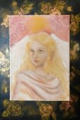 "Angel with roses pastel drawing" by Yasmin C. on art24