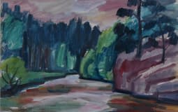 "abstrakte Landschaft" von Bibiana Knechtlová-Paulová auf art24