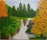 "Herbstlicher Wasserfall" de Lisa Tahar sur art24