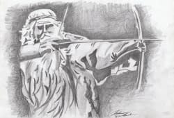 "A Man with a Bow and Arrow" de Ahmed Saleh sur art24