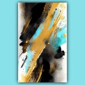 "Gold Turquoise Abstraction" von Deichhorst-Fotografie auf art24
