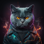 "Cyber Neon Cat" von Uwe Pickelmann auf art24