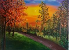 "Herbstwald im Sonnenuntergang" de Lisa Tahar sur art24
