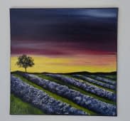 "Lavendelfeld mit Sonnenuntergang" by Judith Isabell Segelke on art24