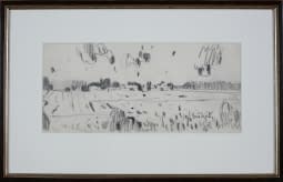 "Landschaftszeichenskizze Ponědráž Hrusik (dt. verschneites Hrusice)" by Josef Kilián on art24