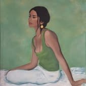 "Woman in green" von Daria Startseva auf art24