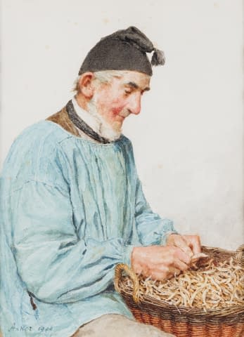 Bild 2 des Kunstwerks "Feissli beim Erbsenschäle" von Albert Samuel Anker auf art24