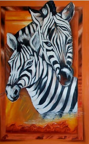 Bild 1 des Kunstwerks "Die Zebras" von Galina auf art24