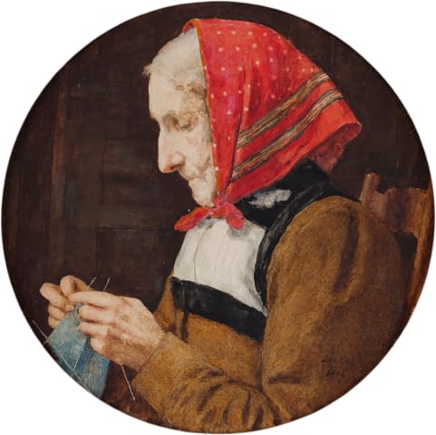 Image 2 of the artwork "Grossmutter beim Stricken" by Albert Samuel Anker on art24