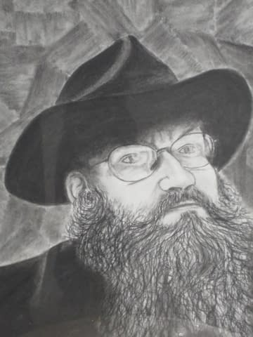 Foto 1 des Kunstwerks "Portrait "Hermann Nitsch"" von K.Winkler's "Punk Paint Kitchen" auf art24