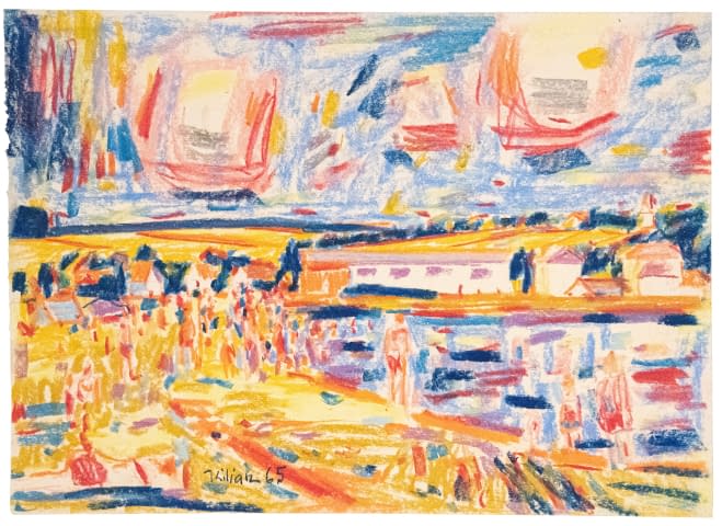 Foto 1 des Kunstwerks "Böhmisches Dorf mit Badesee" von Josef Kilián auf art24