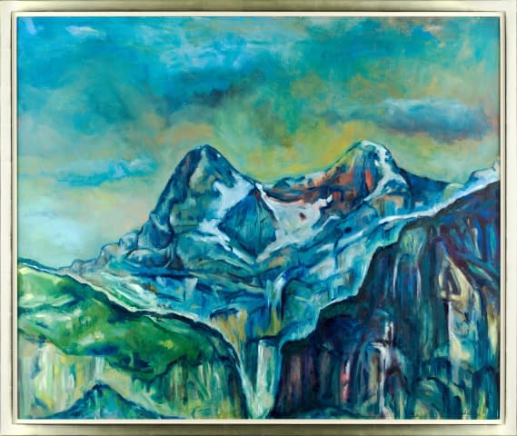 Image 1 of the artwork "Eiger, Mönch und Schwarzmönch (von Mürren aus)" by Valentin Roschacher on art24