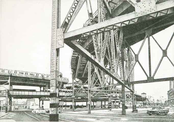 Image 1 de l'œuvre "The Elevated - Queens Plaza N.Y." par Rudolf Häsler sur art24