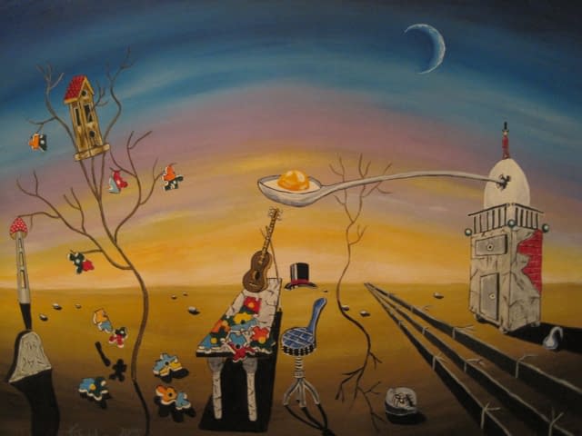 Foto 1 des Kunstwerks ""Die rätselhaften Puzzlesteine eines Deja -vu von einer einsamen Seele"" von K.Winkler's "Punk Paint Kitchen" auf art24