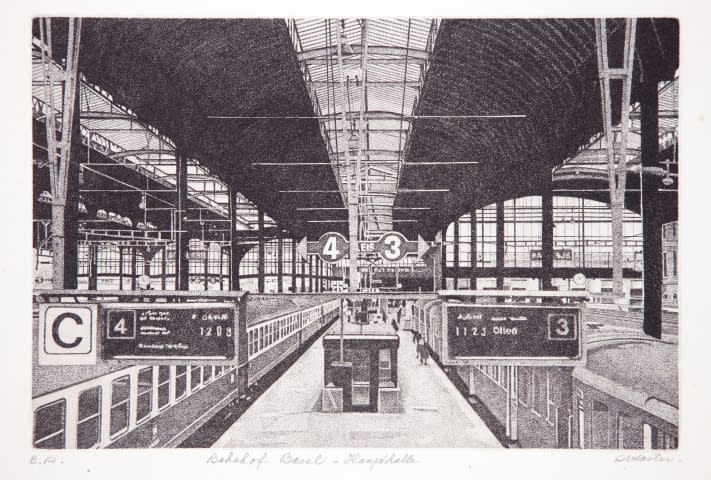 Bild 1 des Kunstwerks "Bahnhof Basel - Hauptalle" von Rudolf Häsler auf art24