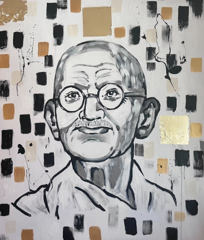 Foto 1 des Kunstwerks "Gandhi-Der Unbeugsame" von Maria Wasserfaller auf art24
