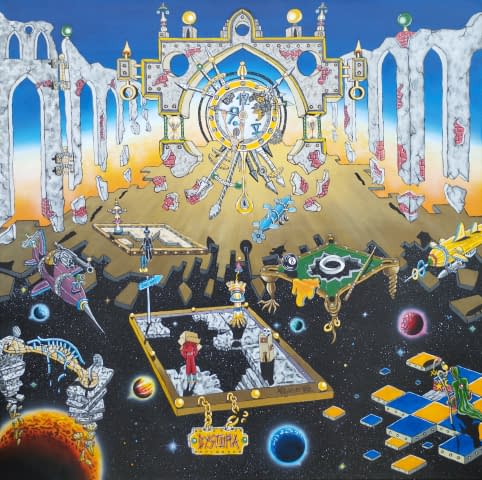 Foto 1 des Kunstwerks ""Der leise Anflug eines dystopischen Déjà Vu"" von K.Winkler's "Punk Paint Kitchen" auf art24