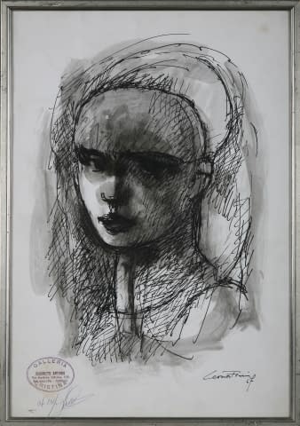 Image 1 of the artwork "Mädchenbildnis mit Schleier" by Leonor Fini on art24