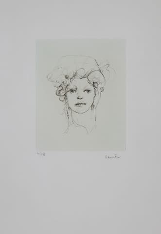 Image 1 de l'œuvre "Frauenkopf mit Blüten und Früchten 141/275" par Leonor Fini sur art24