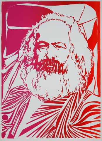 Bild 1 des Kunstwerks "Karl Marx in Rot" von Hans Binz auf art24