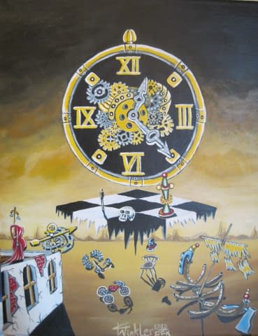 Foto 1 des Kunstwerks ""Der Wächter über die Zeit"" von K.Winkler's "Punk Paint Kitchen" auf art24