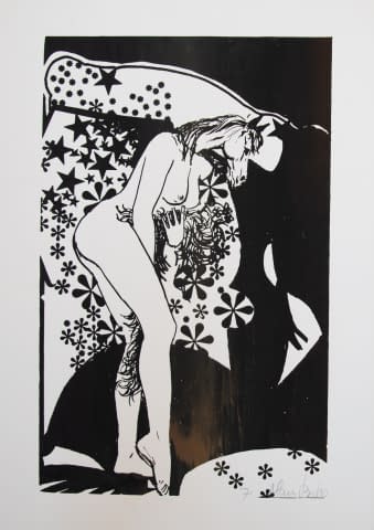 Image 1 de l'œuvre "Frauenakt mit Blumen und Pferdekopf" par Hans Binz sur art24