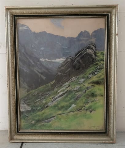 Foto 2 des Kunstwerks "Im Brunnital bei Unterschächen mit Hüfigletscher im Hintergrund" von Joseph Clemens Kaufmann auf art24