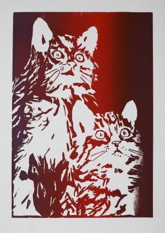 Image 1 de l'œuvre "Zwei Katzen" par Hans Binz sur art24