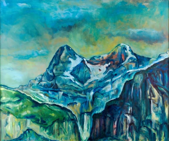 Image 2 of the artwork "Eiger, Mönch und Schwarzmönch (von Mürren aus)" by Valentin Roschacher on art24