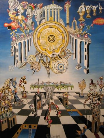 Foto 1 des Kunstwerks ""Die unendlichen Halluzinationen eines schwer tragenden Elefanten"" von K.Winkler's "Punk Paint Kitchen" auf art24