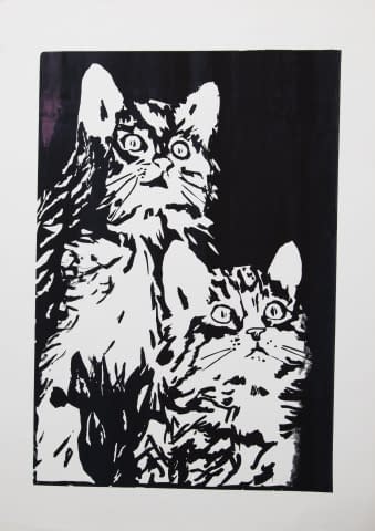 Image 1 de l'œuvre "Zwei Katzen" par Hans Binz sur art24