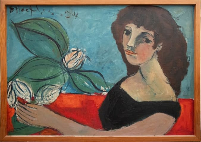 Image 1 of the artwork "Frau mit Blume" by Pöldi on art24