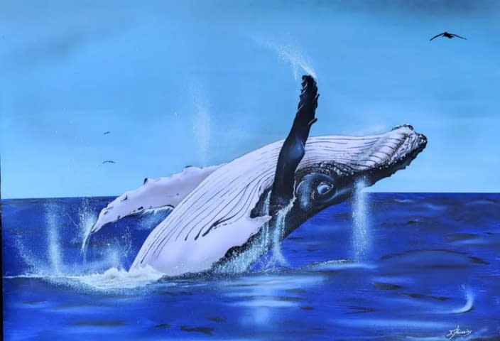 Bild 1 des Kunstwerks ""jumping whale"" von JMH color Rock's auf art24