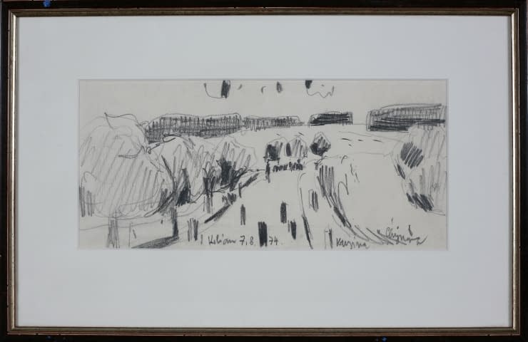 Foto 1 des Kunstwerks "Landschaftszeichenskizze Chýnova Krajina (dt. Landschaft bei Chýnov)" von Josef Kilián auf art24